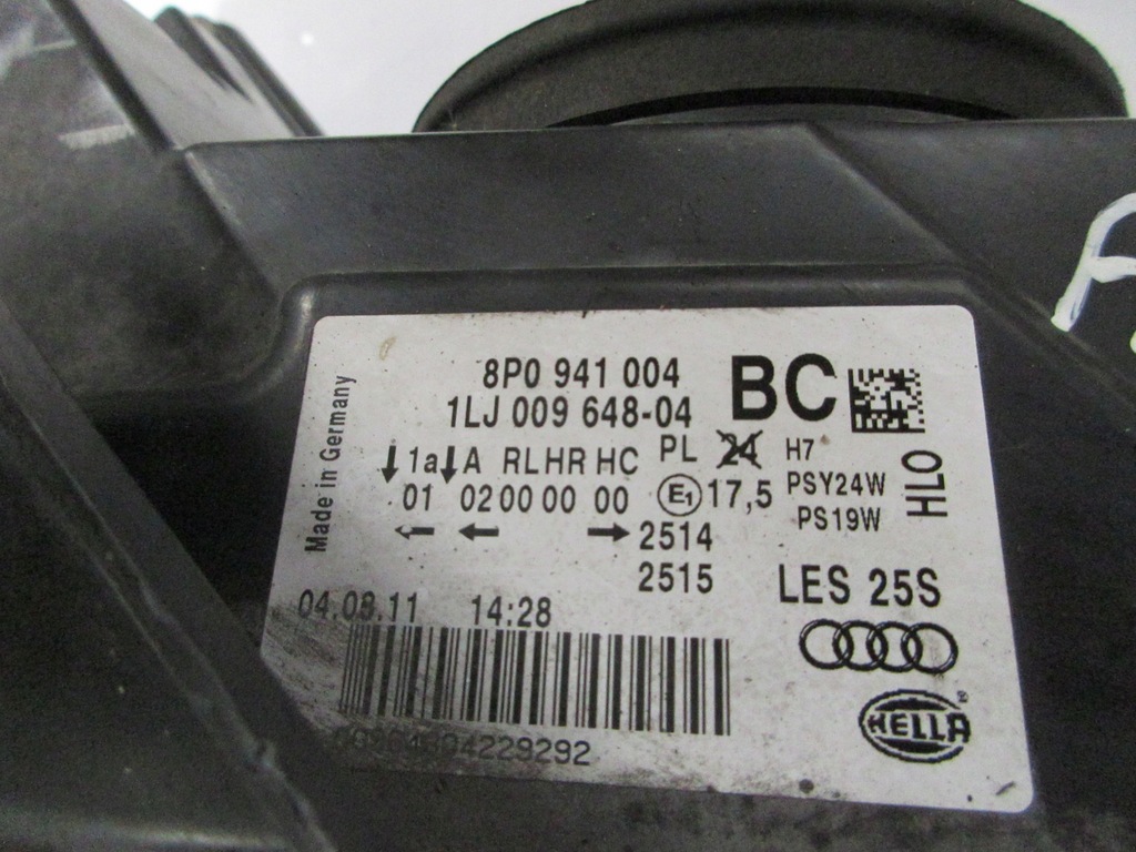 фото №6, Лампа фара правый audi a3 8p lift 5d uk