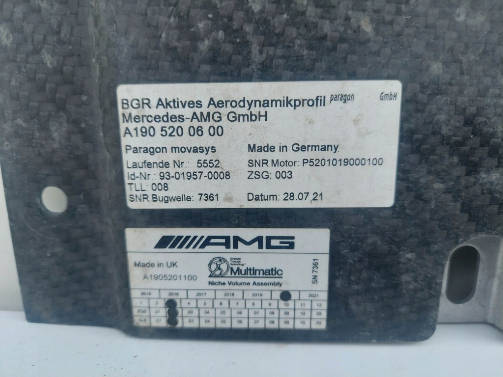 Mercedes gt r gtr w190 amg плита pod двигун карбон Оригінал