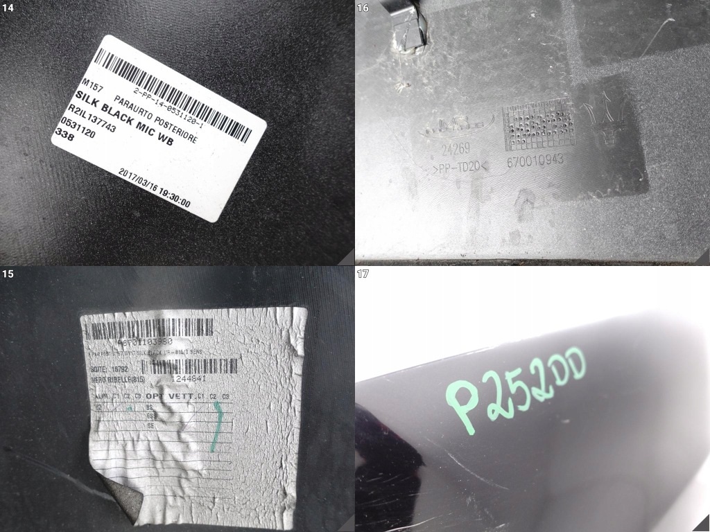 Maserati ghibli m157 13-17 бампер бампер задняя 4xpdc Оригинал