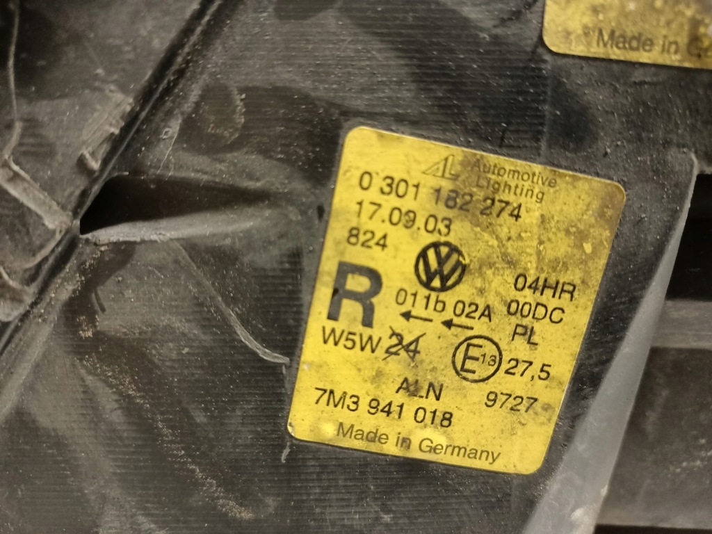 фото №8, Лампа правий перед vw sharan i lift ксенон 7m3941018