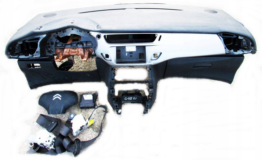 фото №1, Citroen c3 ii 09- консоль приборная панель подушки безопасности датчик ремни