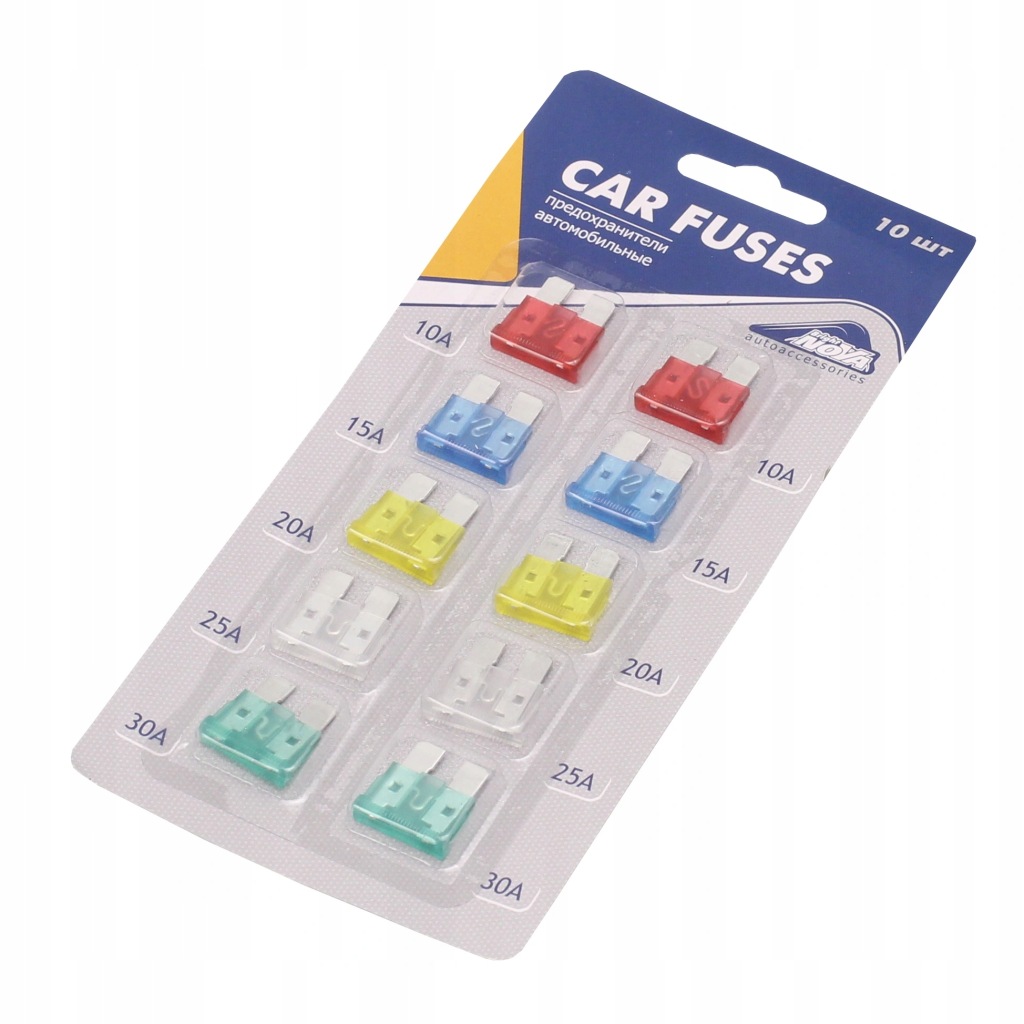 фото №1, 10x запобіжники великий автомобільні płytkowe набір