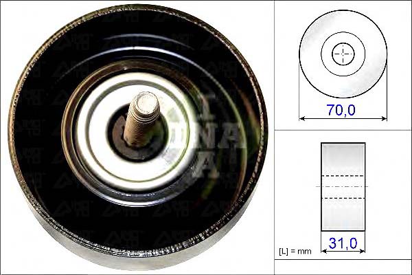 фото №2, Ina 532 0614 10 ролик направляющая / направляющая, ремень клиновой зубчатый