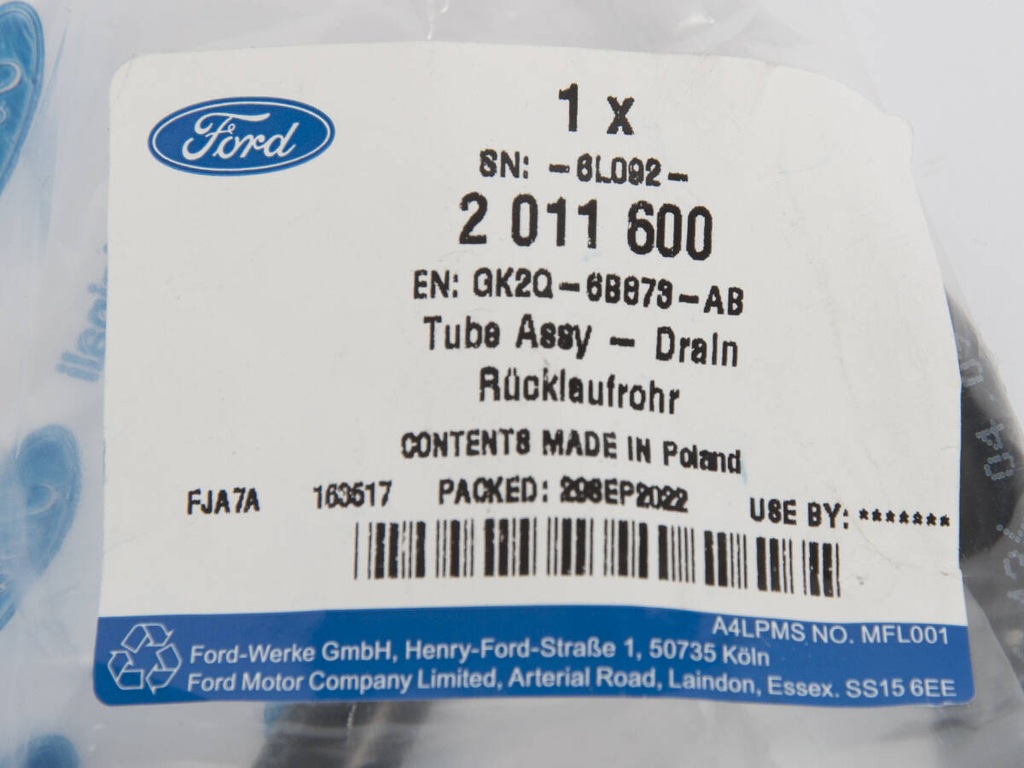 фото №4, Шланг сливной transit 16- custom 16- 2.0 tdci