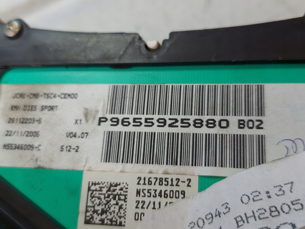 фото №10, Счетчик приборная панель peugeot 307 cc 2.0 b p9655925880