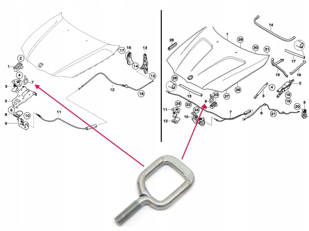 Капот lock кронштейн compatible with bmw x1 e84 Цена