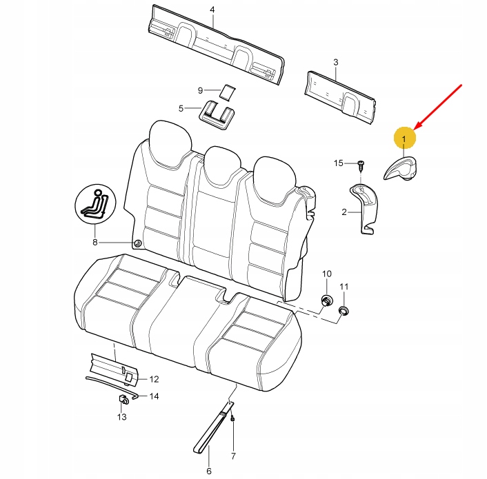 Купить Porsche cayenne 9p рычаг открывания спинка заднего 955522651009b9