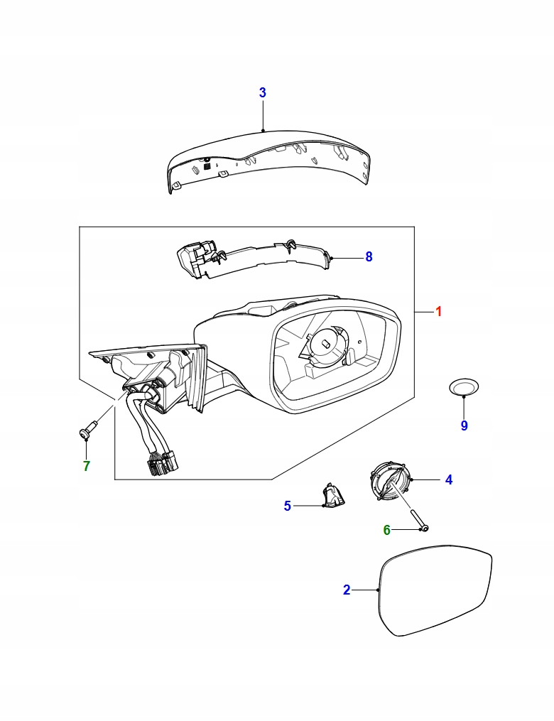 фото №1, Дзеркало праве корпус дзеркало правого jaguar f-pace x761 t4a5595