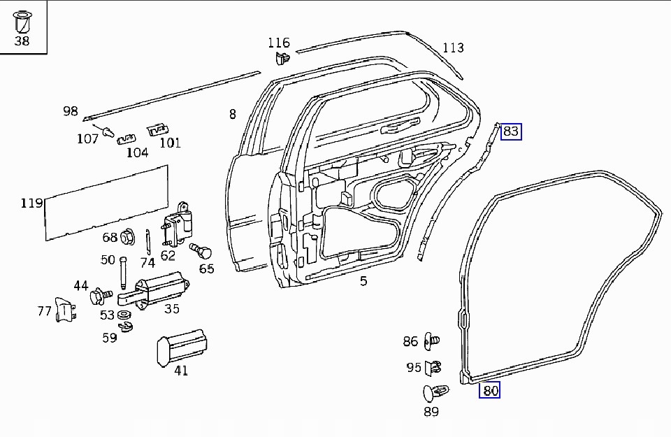 фото №7, Mercedes-benz w140 прокладка дверь задняя 1407300178
