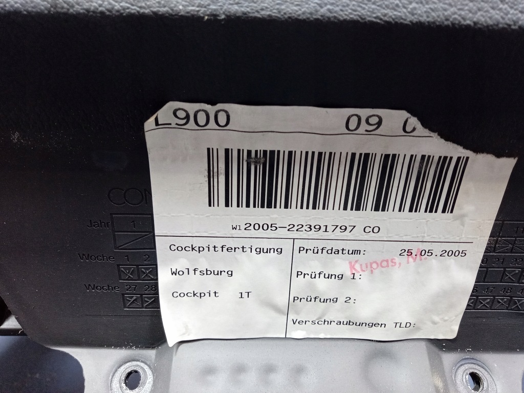 фото №5, Vw touran i приборная панель приборная подушки безопасности ремни