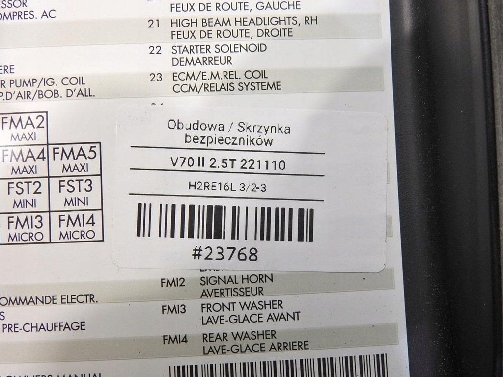 фото №10, Корпус коробка предохранителей volvo v70 ii 2.5t