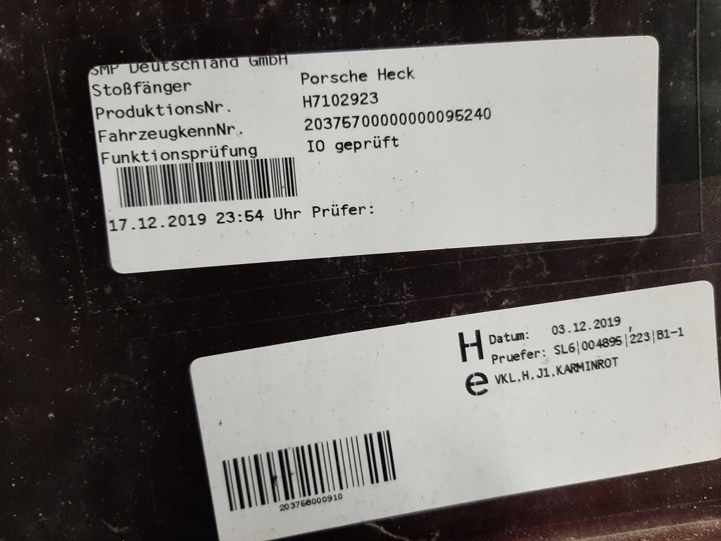 фото №9, Porsche taycan бампер задній задня karminrot 9j1807421f