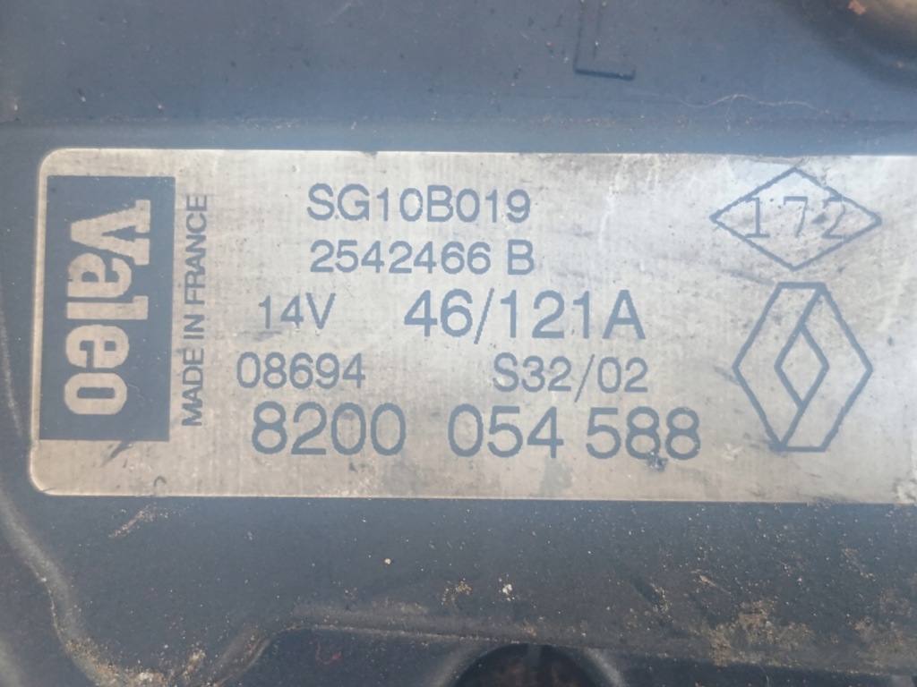 Генератор 8200054588 renault 1,9 dci Оригинал