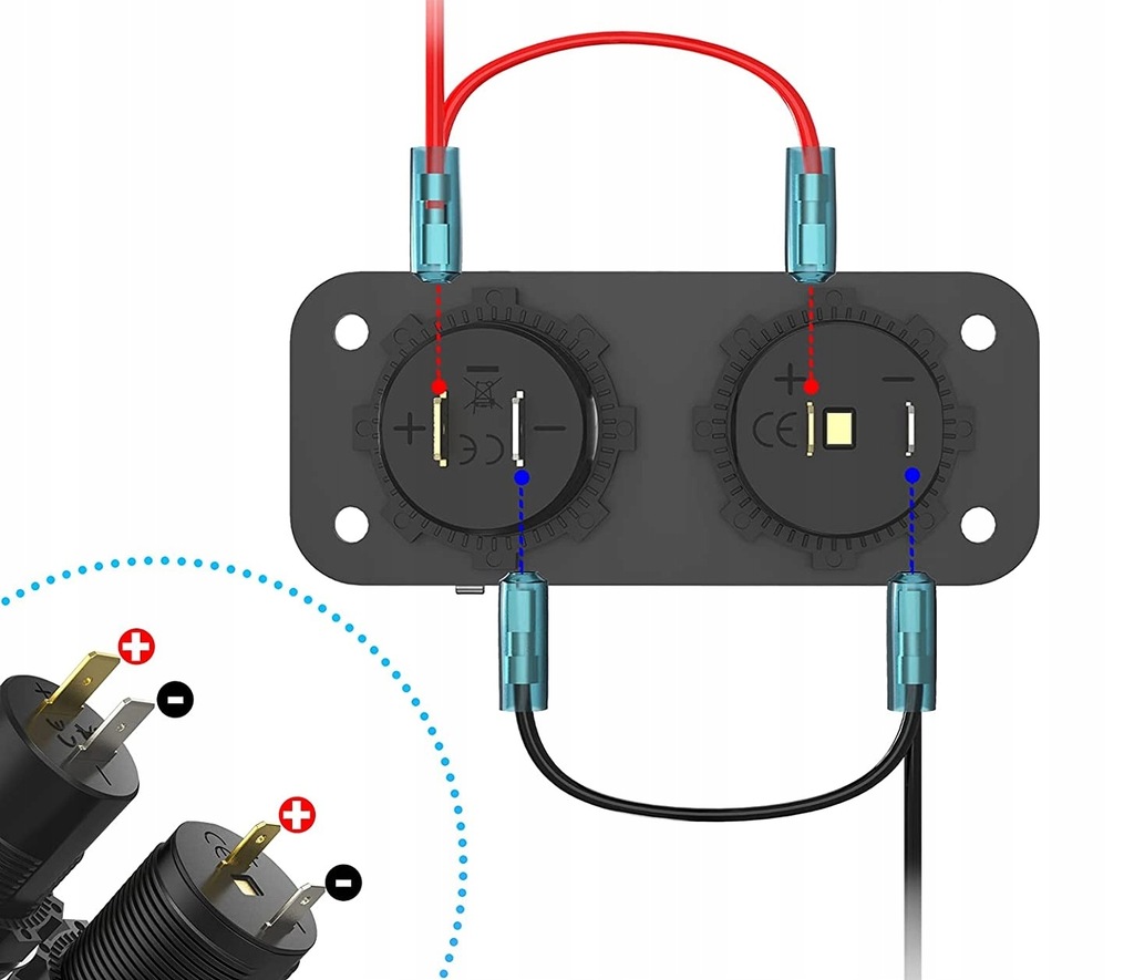 фото №8, Панель do надбудова зарядний пристрій usb qc3.0 + pd + роз'єм прикурювача + вимикач