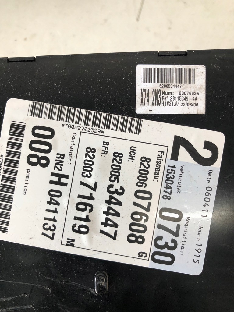 фото №4, Блок управления набор стартовый renault laguna ii 2.0 dci 16v 0281012659