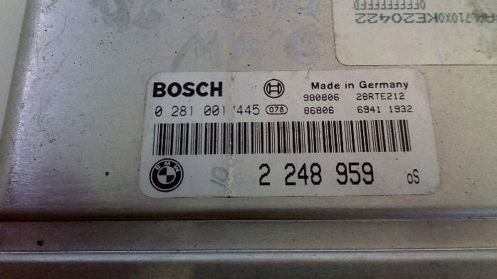 фото №10, Бортовий комп'ютер двигуна bmw e46 2,0 d 1998r. 0281001445