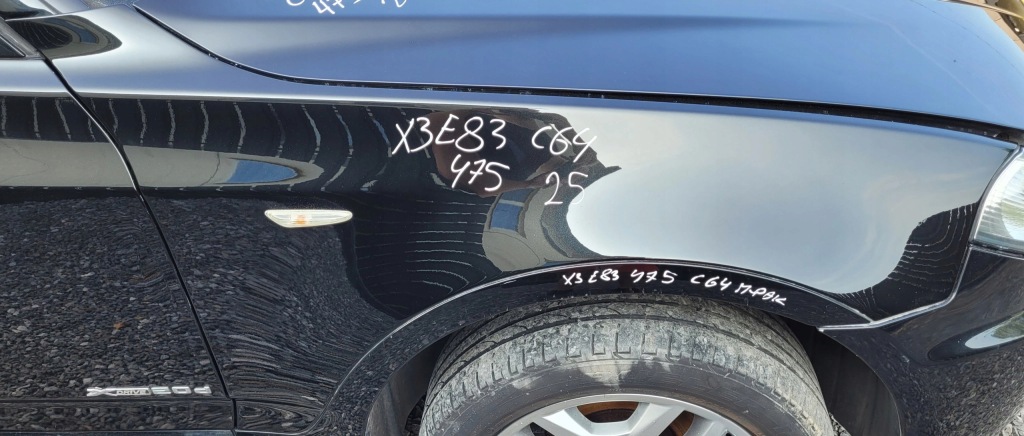 фото №1, Крила правий перед передній bmw x3 e83 lift 475 black sapphire c64