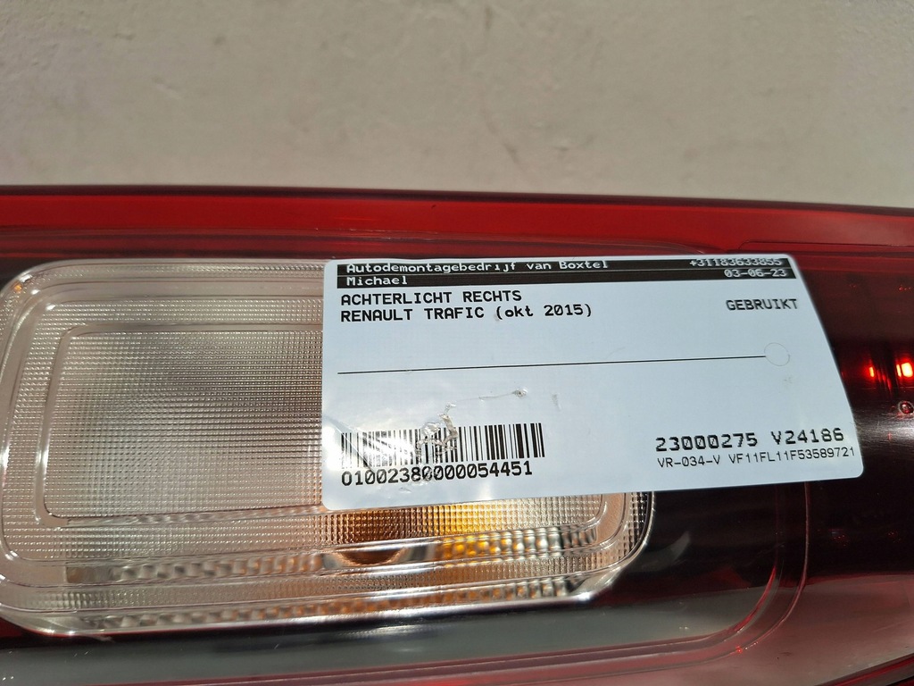 фото №6, Лампа задняя правая 265a19592r renault trafic iii vivaro b talento 14-