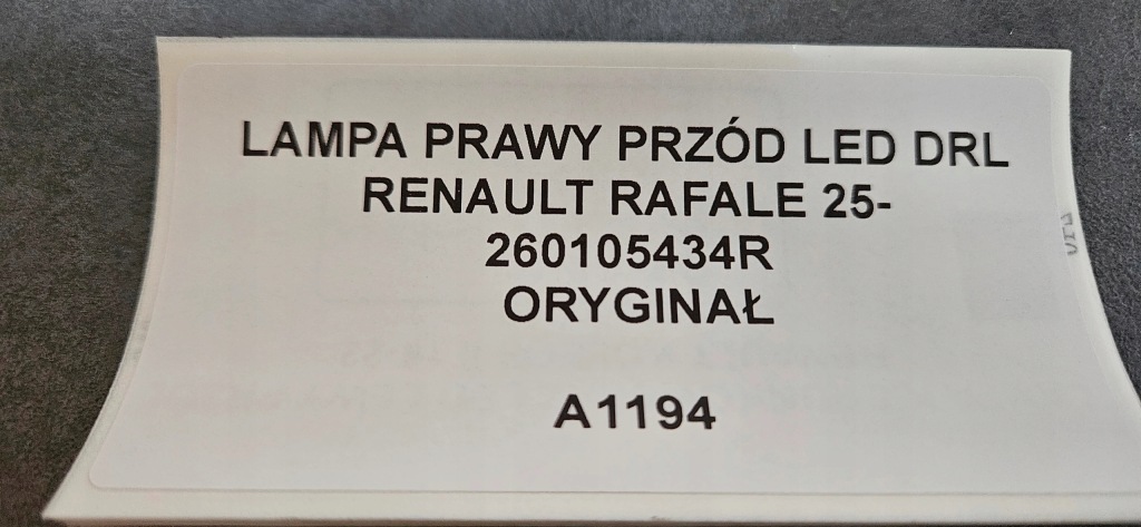 Фара правий передні  led drl renault rafale 25- оригінал 260105434r Зі Шроту