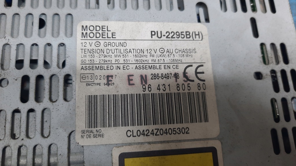 фото №4, Радио 9643180580 citroen c5 00-04r