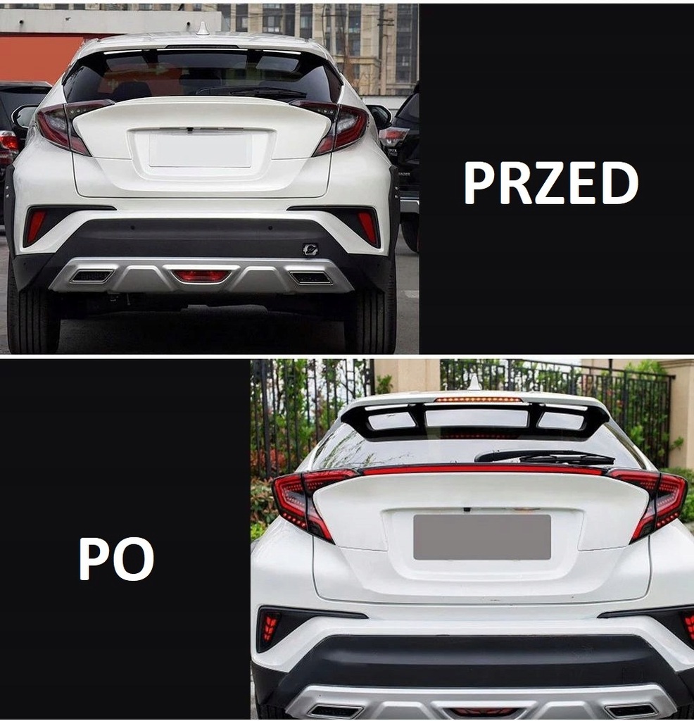 фото №8, Toyota ch-r тюнинг молдинг световая led ledbar задняя свет стоп czarna chr