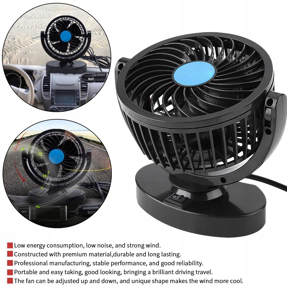 фото №13, Przenośny 12 v тихий вентилятор автомобильный