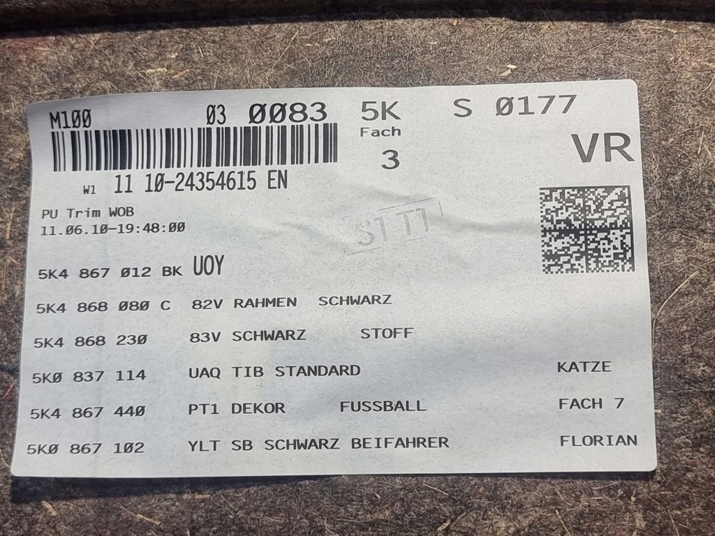 фото №15, Обшивка дверь правый перед оригинальный номер 5k4867012 vw golf vi hb 5d 10r