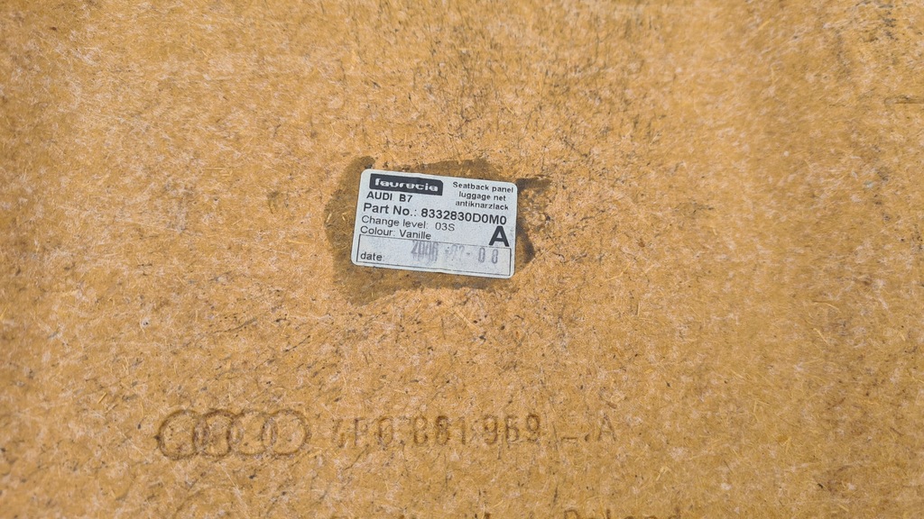 фото №14, Audi a4 b7 04-08r спинка сидіння перед захист з сітка kpl vanille 4f0881969