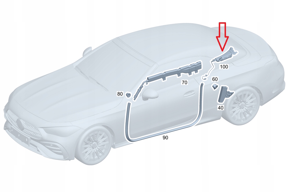 Mercedes-benz cle a236 подушка безопасности пассажира левый задний  a2368600700 в Украине