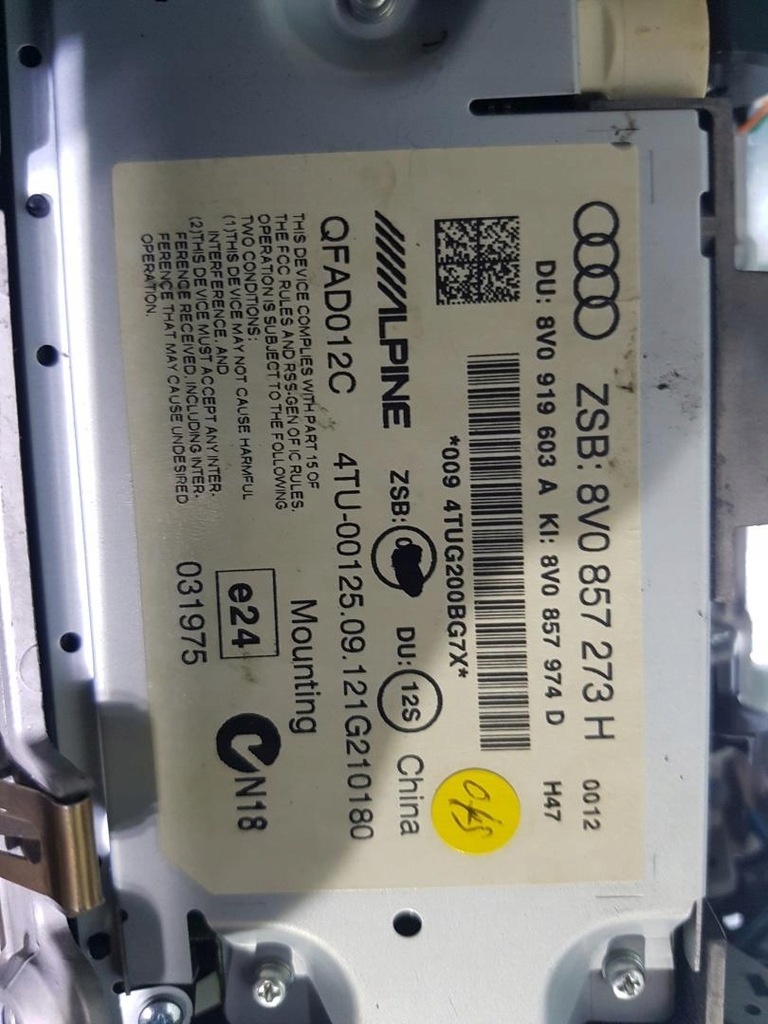 фото №5, Дисплей радіо навігації audi a3 8v 8v0857273h