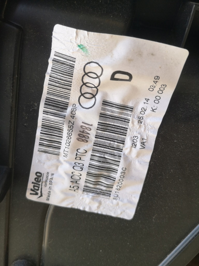 фото №10, Audi q3 8u отопитель воздуходувка 8u1820003c 2.0tdi