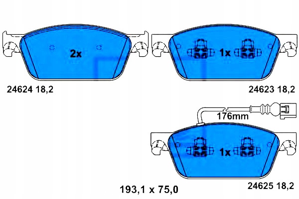 фото №1, Ate комплект гальмівних колодок ham. перед vw multivan v, mult