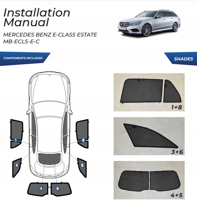 фото №15, Шторки mercedes e-klasa w213t 16- защита шторка солнцезащитные