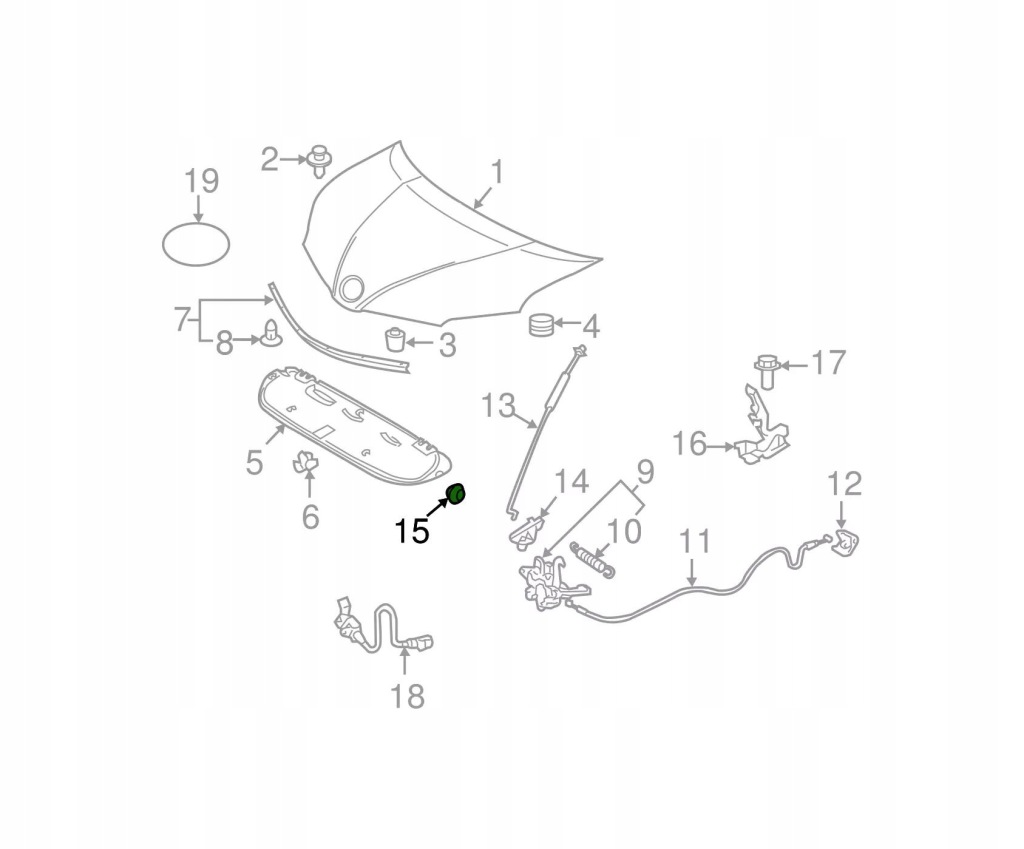фото №1, Кронштейн капот do toyota prius xw60 2023- 5345452010