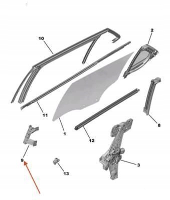 фото №10, Напрямна кронштейн скло peugeot 2008 ii opel mokka b 9825859980 oryg новий