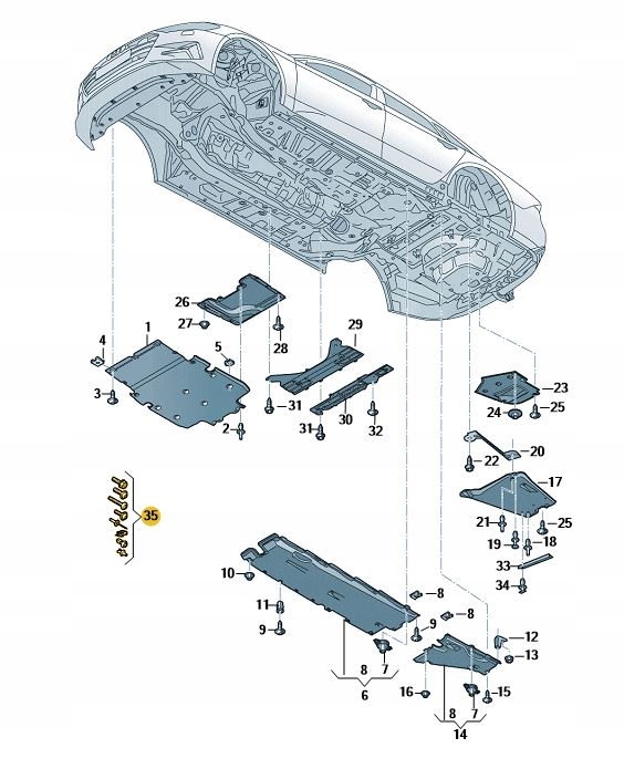фото №1, Элементы крепёжные защита двигателя audi a6 c8 aso