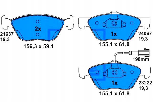 фото №1, Ate гальмівні колодки гальмівні alfa romeo 156 2.4 jtd 932ax
