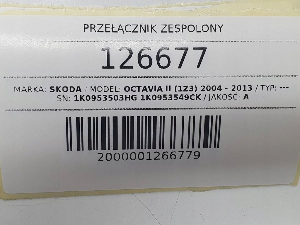 фото №12, Переключатель комбинированный модуль датчик kąta поворота octavia ii 1k0953549ck