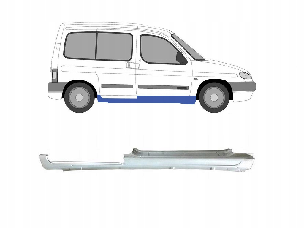 фото №1, Citroen berlingo g 2003-2008 поріг ремкомплект права 7008z6