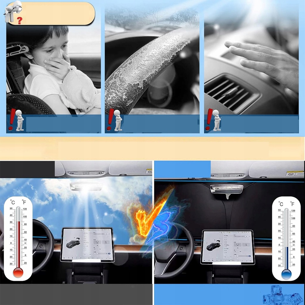 фото №8, Захист сонцезахисна парасоля uv do автомобіля автомобіля na передня скло мат