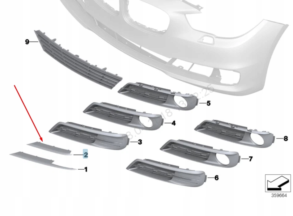 Купить Bmw 5 gt f07 бампер передний левый  молдинг защитная luxury 51117331721