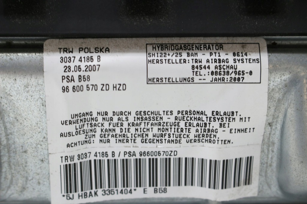 фото №9, Подушки безопасности пассажира водителя колено ремни citroen c4