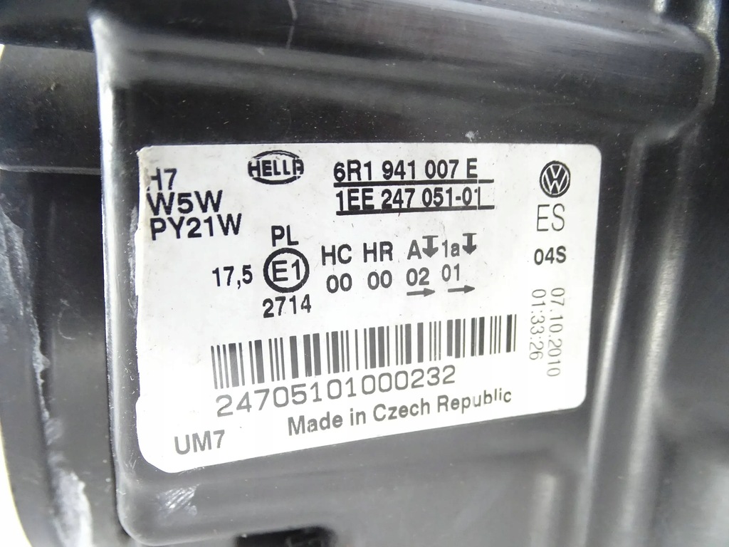 фото №10, Лампа перед передня ліва vw polo v 5 6c 6r hella