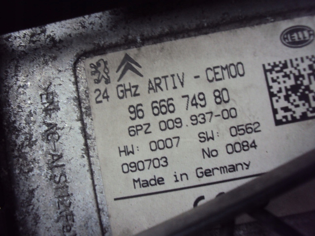 фото №6, Радар датчик peugeot 3008 i 2010 rok