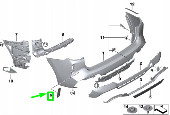 Купити Bmw x3 g01 задній ліве бампер m накладка 51128081887 8081887