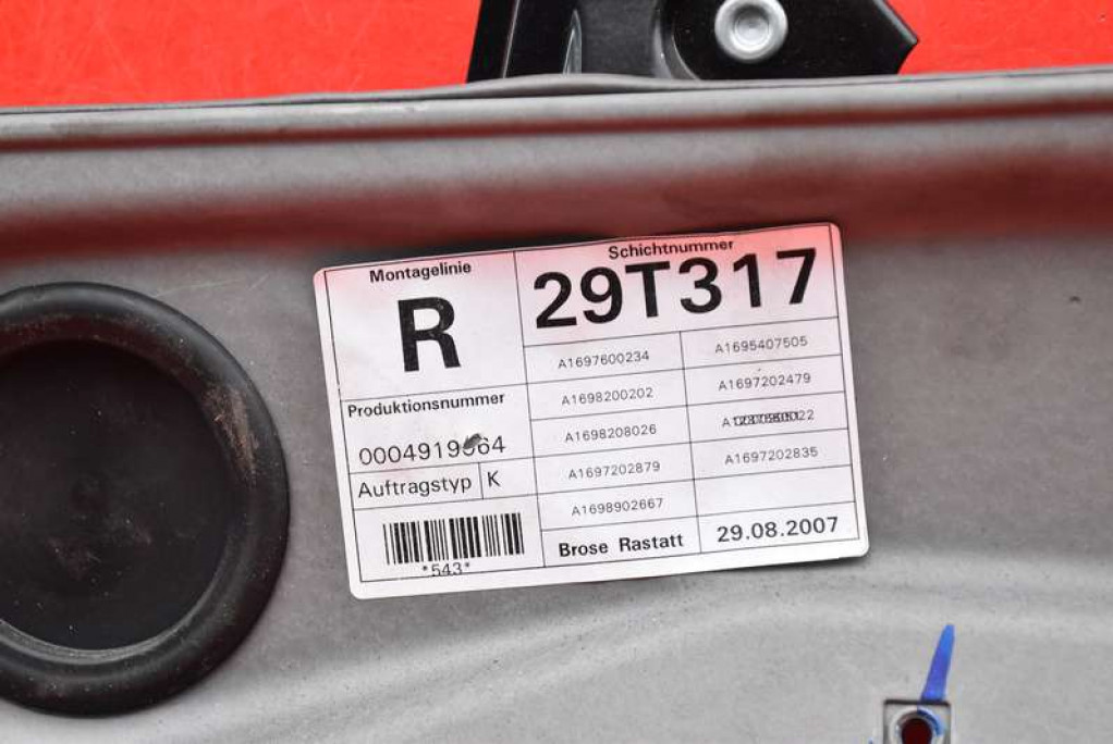 фото №5, Підйомник скло правий перед eu a1697202879 mercedes b-klasa w245 05-08