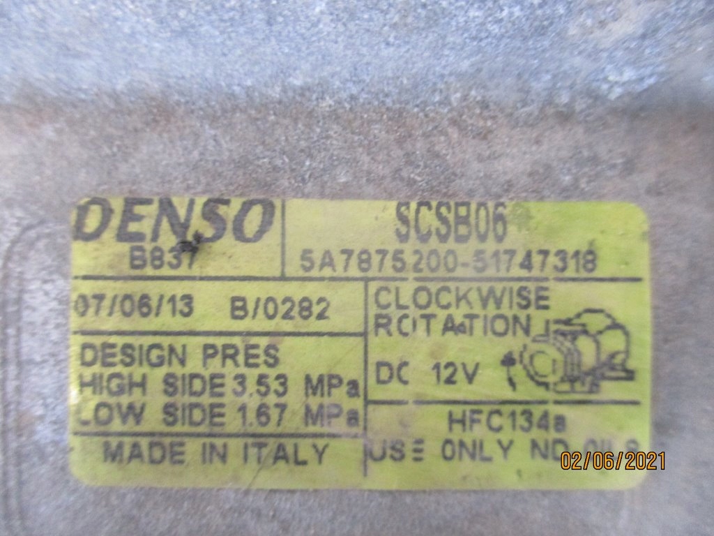 фото №7, Компрессор кондиционера fiat 500 1.4