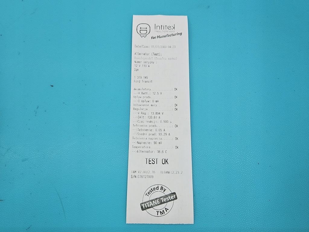 Test генератор ford transit 00-06 0124325100 2.4 tddi с Разборки