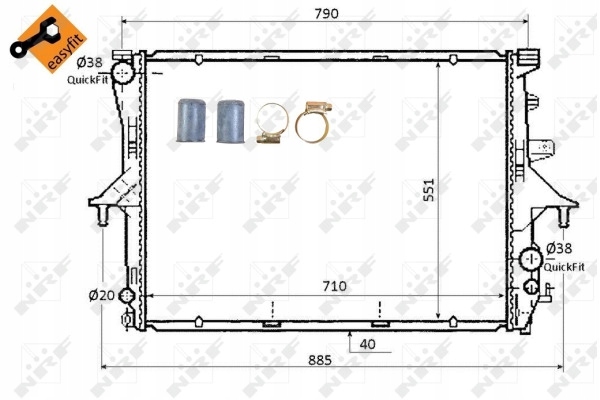 Радіатор vw touareg 2,5/5,0tdi 02- audi q7 53864 в Україні