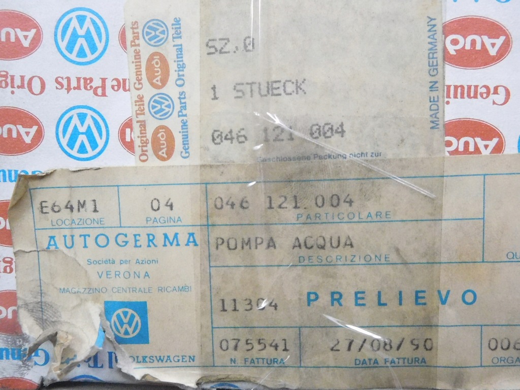 фото №12, Насос wody audi 100 оригинальный номер 46121004